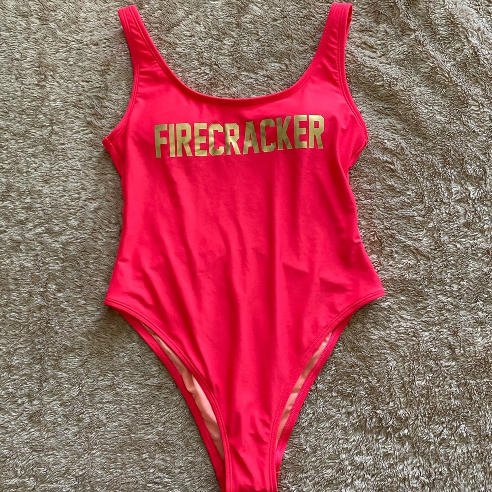 Hot pink one piece swim suit!